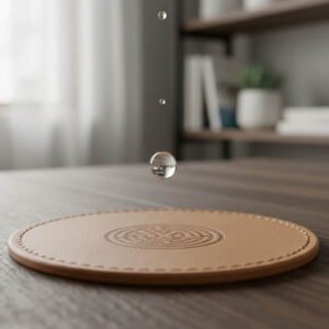 Custom Round Leather Coasters