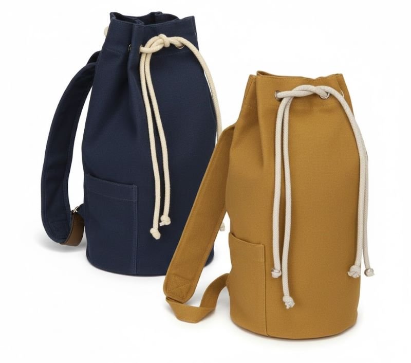 Drawstring canvas backpack