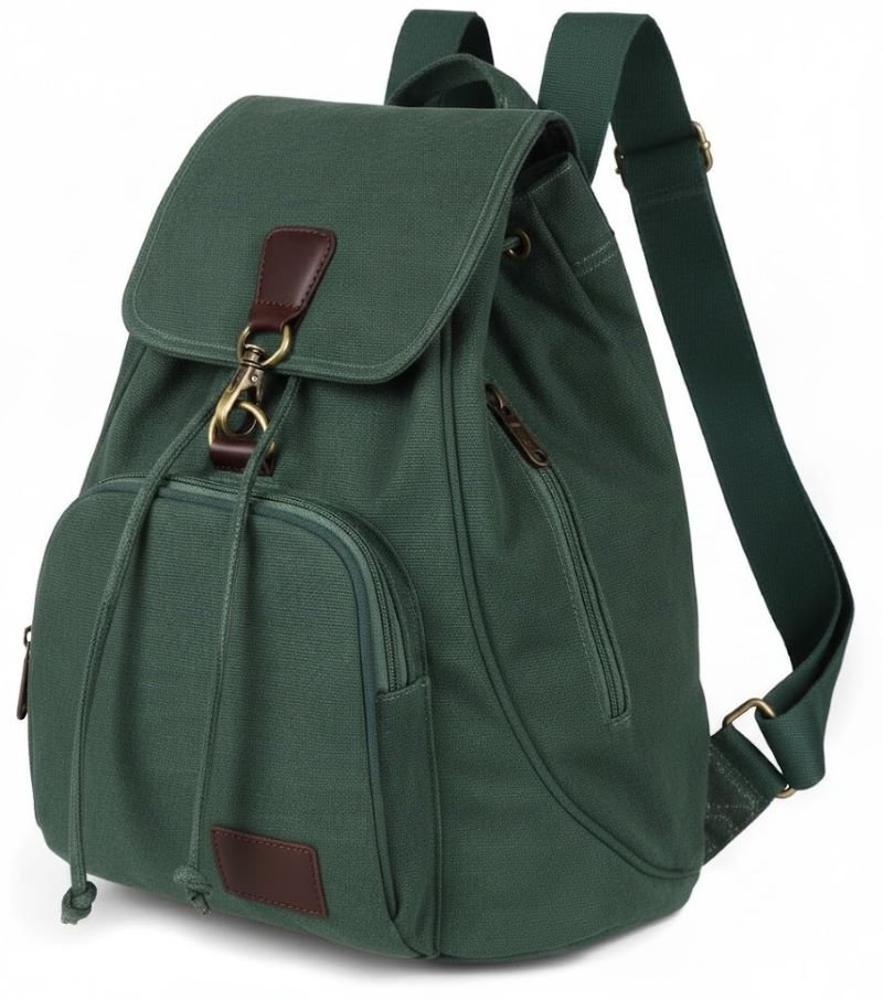 Drawstring canvas backpack