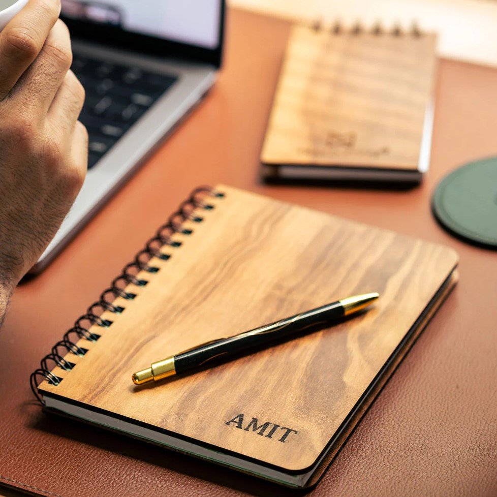 Wooden cover custom diary